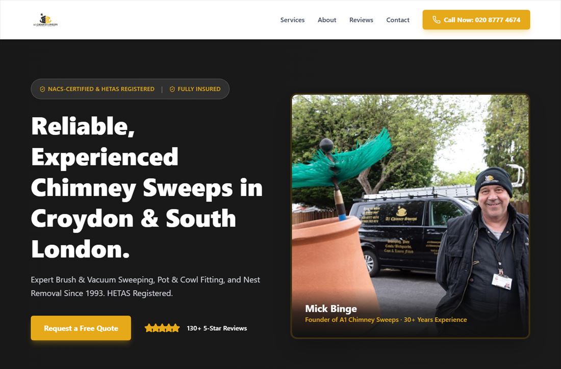 A1 Chimney Sweeps website